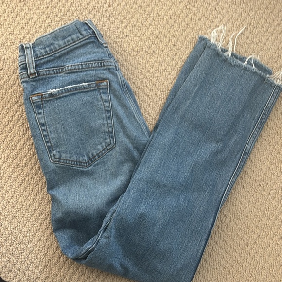 Abercrombie Ripped Ankle Straight Ultra High Rise Jeans Size 24/00 - Picture 3 of 4